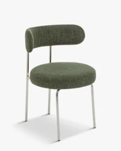 Chaise, Vert cactus & métal chromé Vittoria
