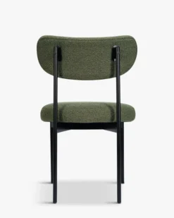 Chaise, Vert kaki bouclé & métal noir Jasper