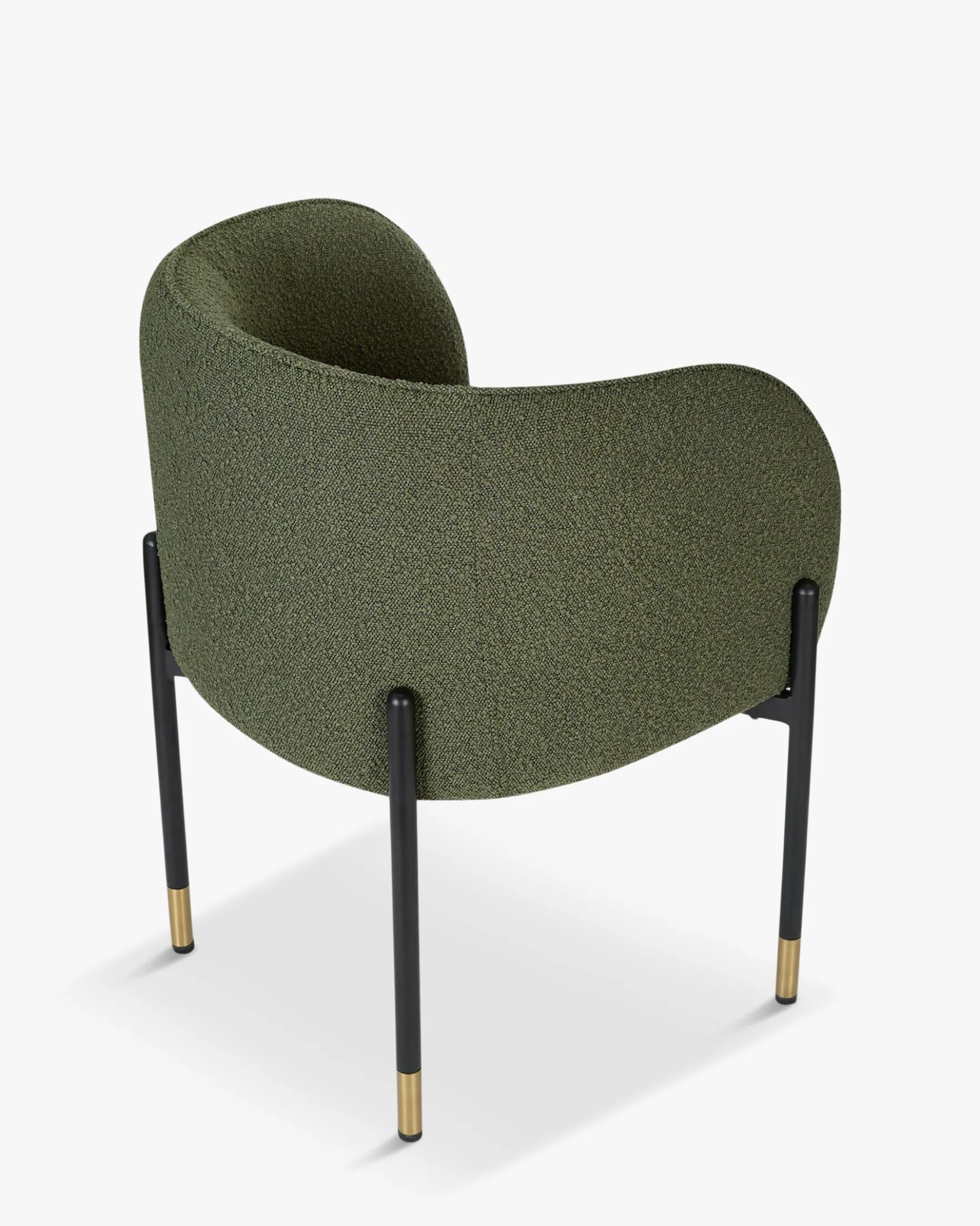 Chaise, Vert kaki bouclé & métal noir Chuck
