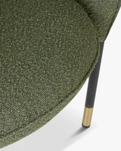 Chaise, Vert kaki bouclé & métal noir Chuck