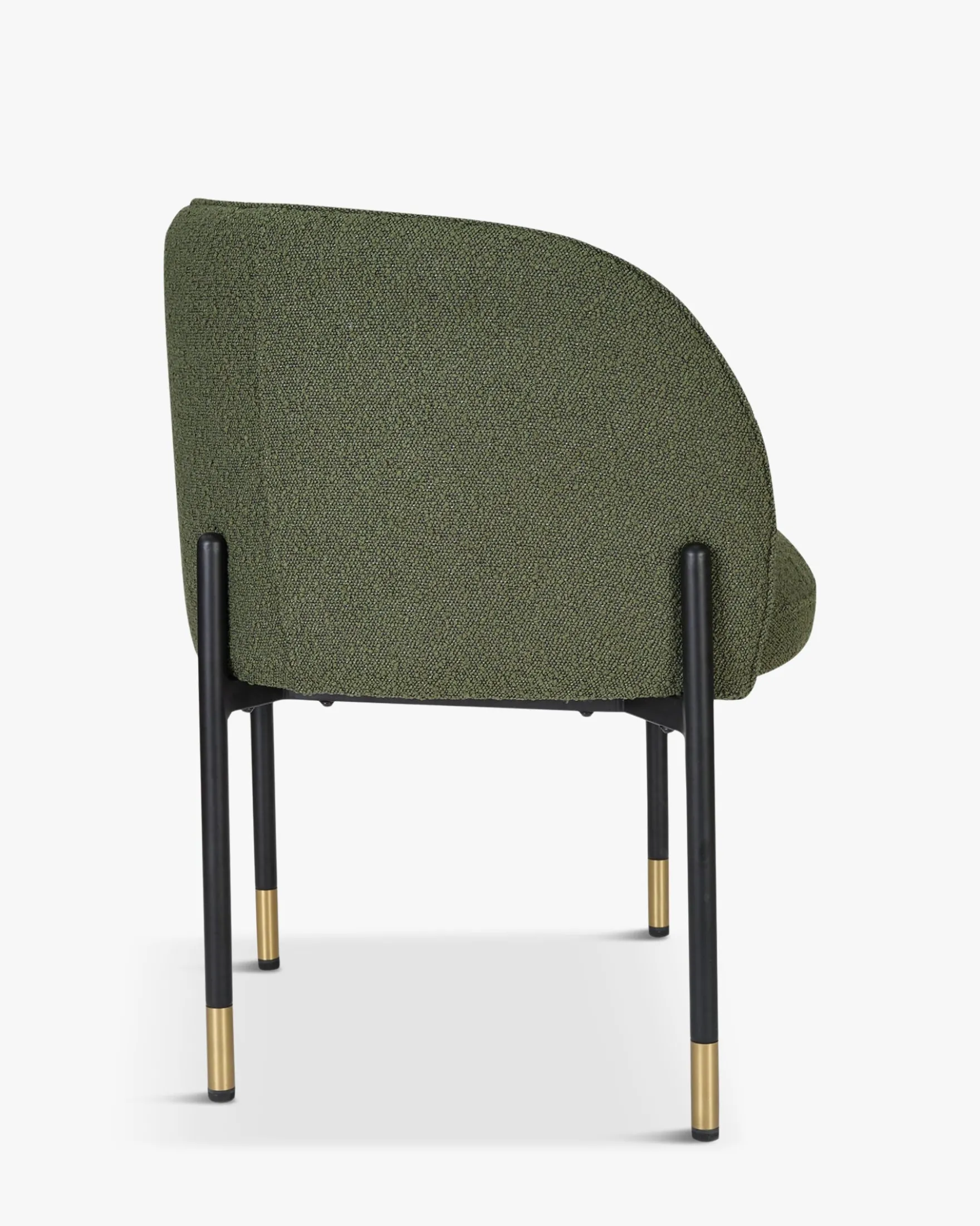 Chaise, Vert kaki bouclé & métal noir Chuck