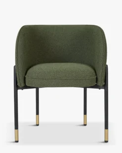 Chaise, Vert kaki bouclé & métal noir Chuck