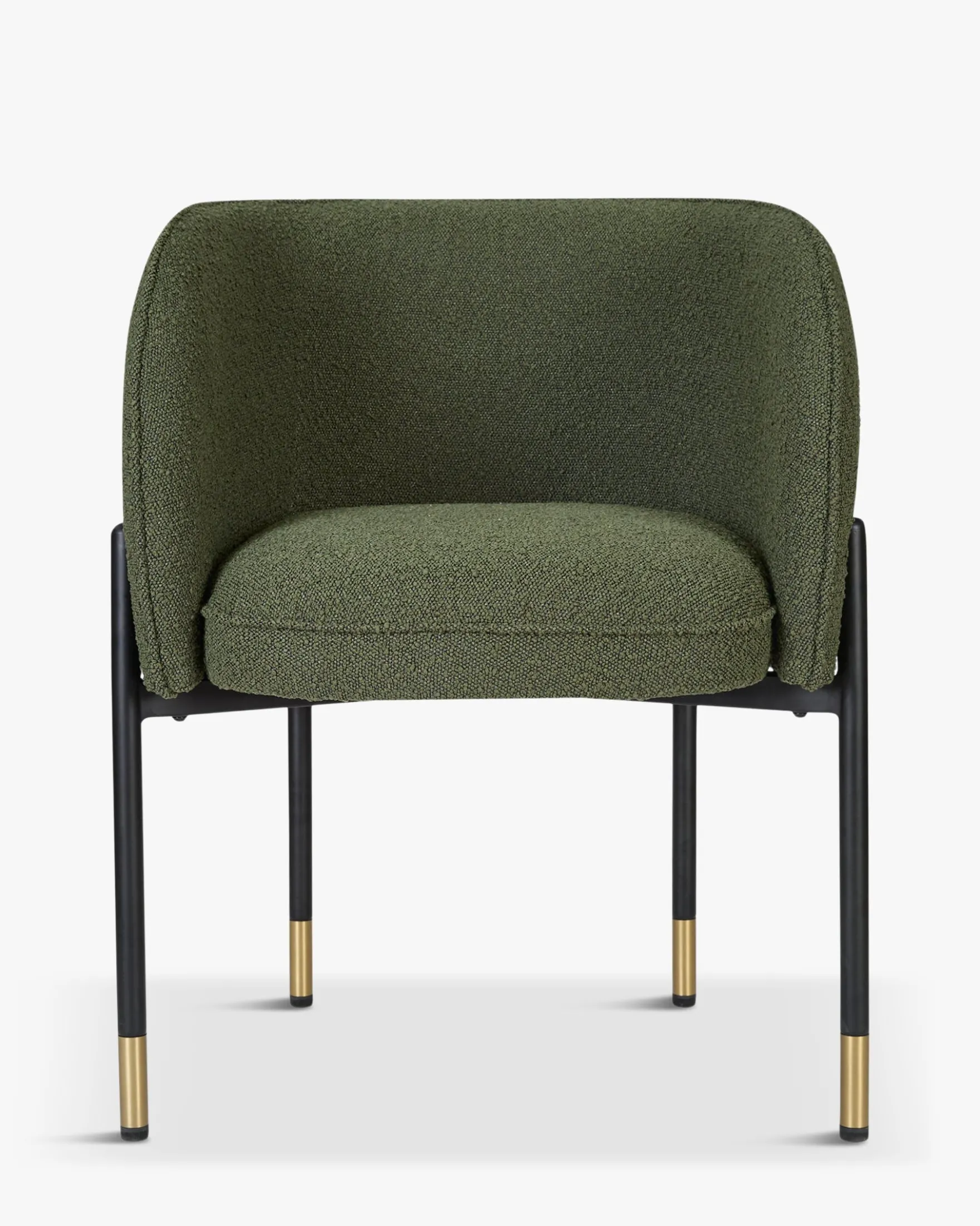Chaise, Vert kaki bouclé & métal noir Chuck