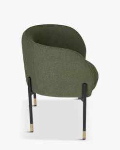 Chaise, Vert kaki bouclé & métal noir Chuck