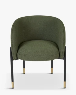 Chaise, Vert kaki bouclé & métal noir Chuck