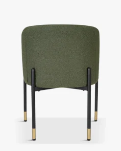 Chaise, Vert kaki bouclé & métal noir Chuck