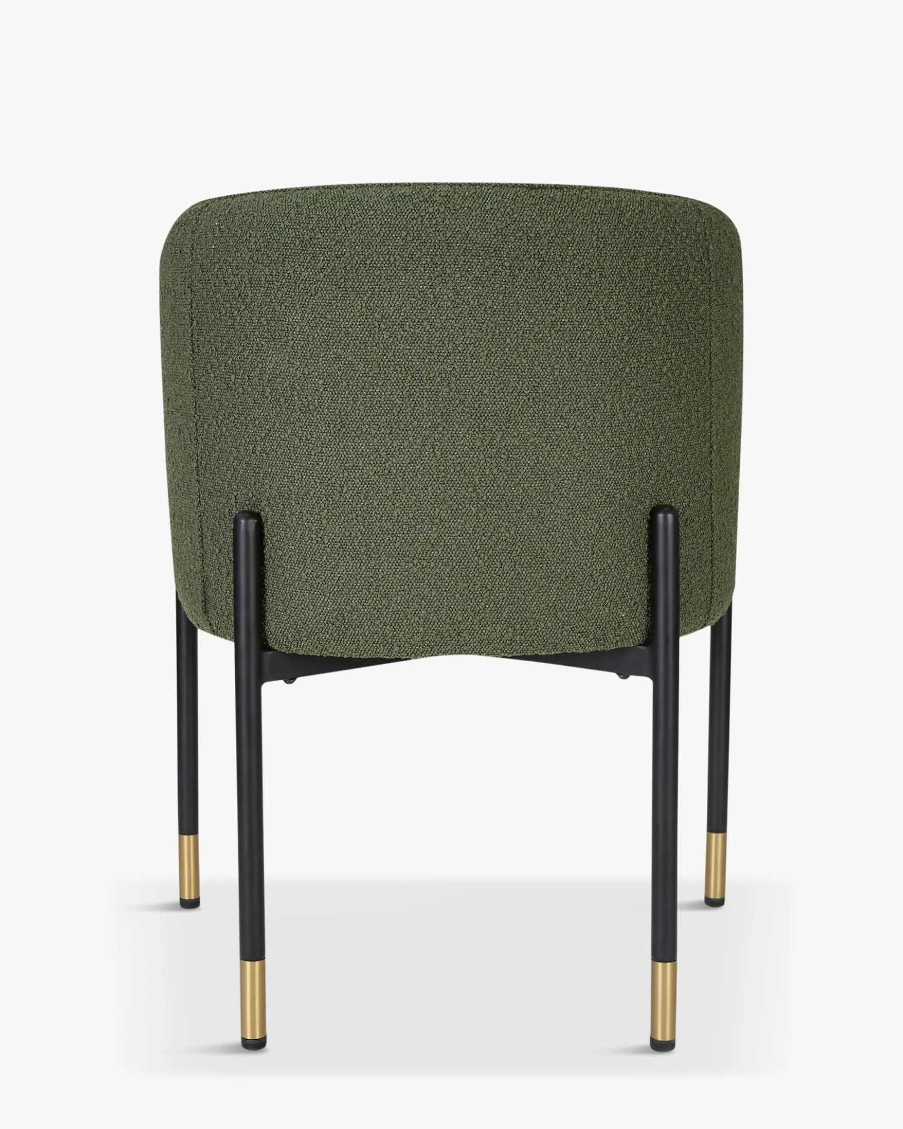Chaise, Vert kaki bouclé & métal noir Chuck