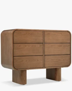 Commode, Bois de frêne teinte noyer, L100 Ned