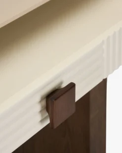 Console, Bois beige & Bois teinte noyer, L100 Archi