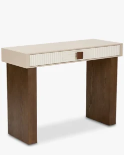 Console, Bois beige & Bois teinte noyer, L100 Archi