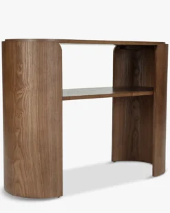 Console, Bois de frêne teinte noyer, L100 Elipse