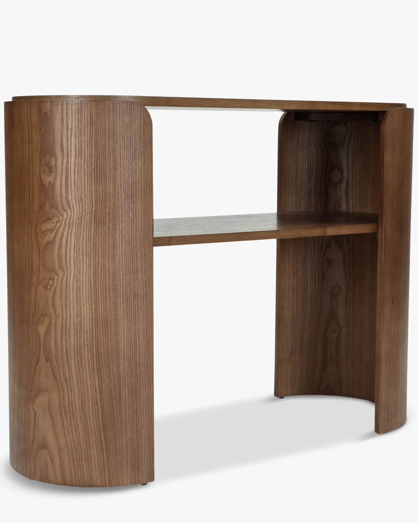 Console, Bois de frêne teinte noyer, L100 Elipse