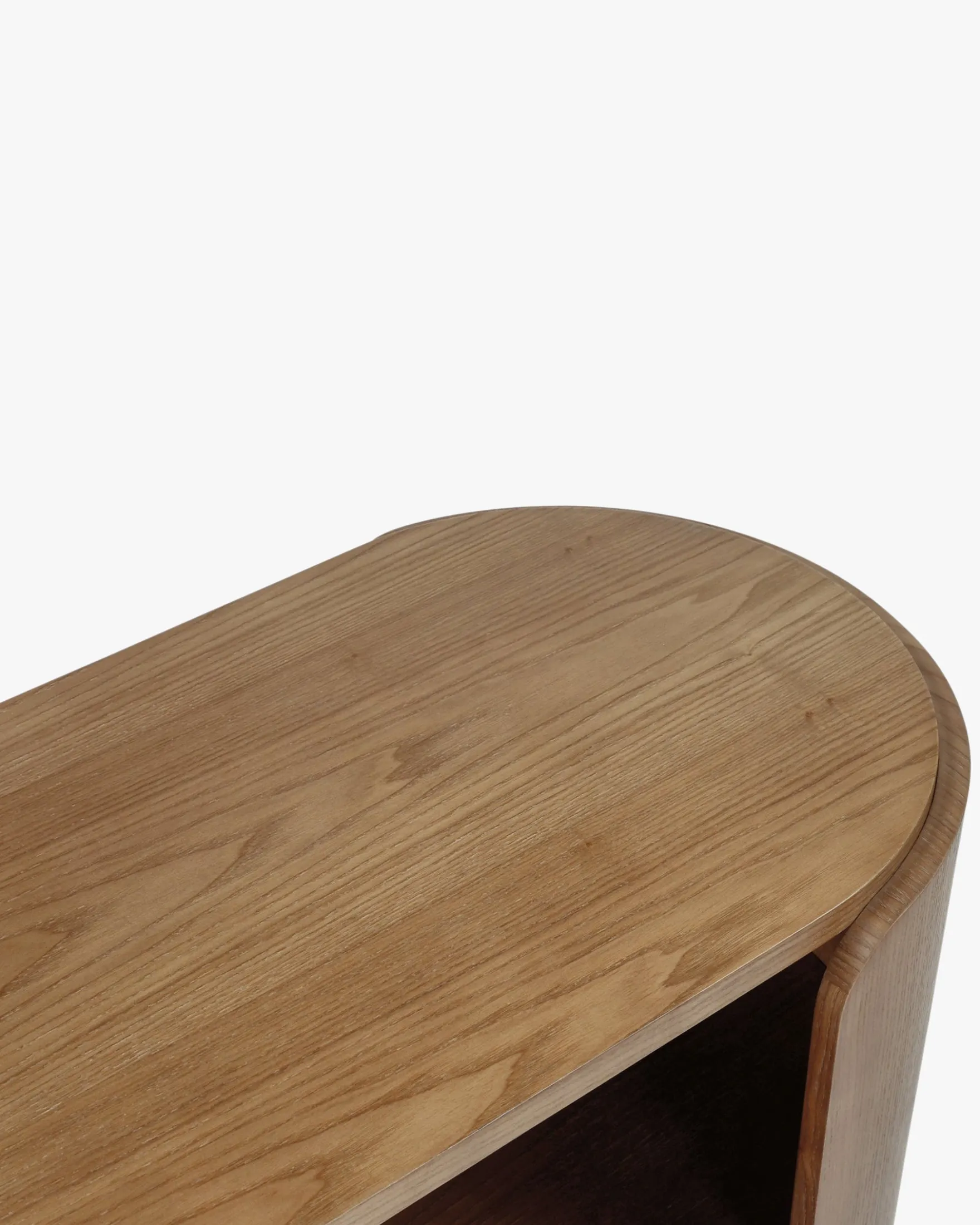 Console, Bois de frêne teinte noyer, L100 Elipse