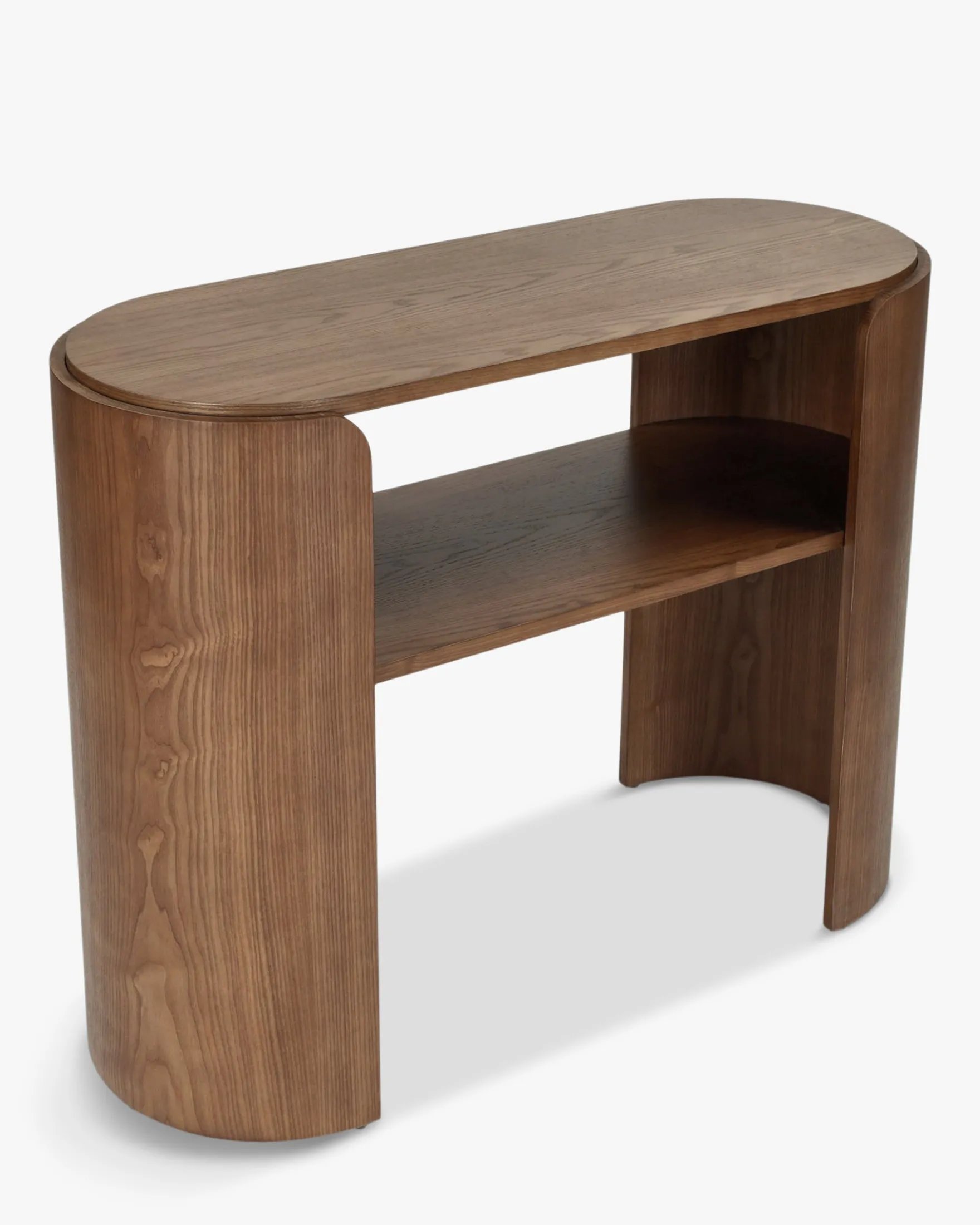 Console, Bois de frêne teinte noyer, L100 Elipse