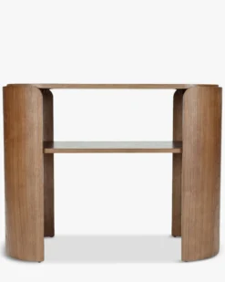 Console, Bois de frêne teinte noyer, L100 Elipse