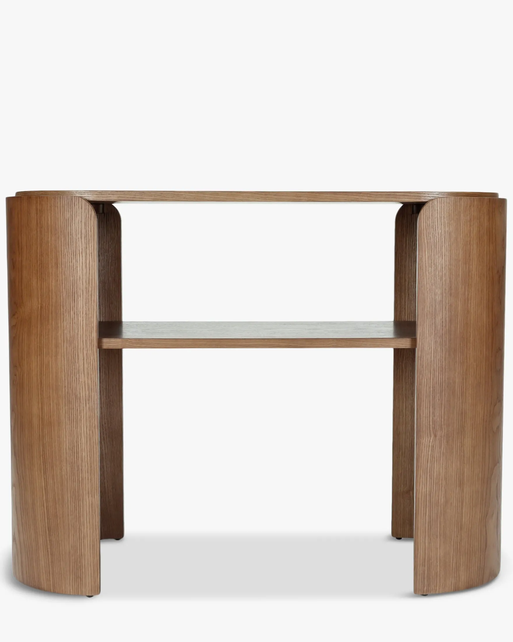 Console, Bois de frêne teinte noyer, L100 Elipse