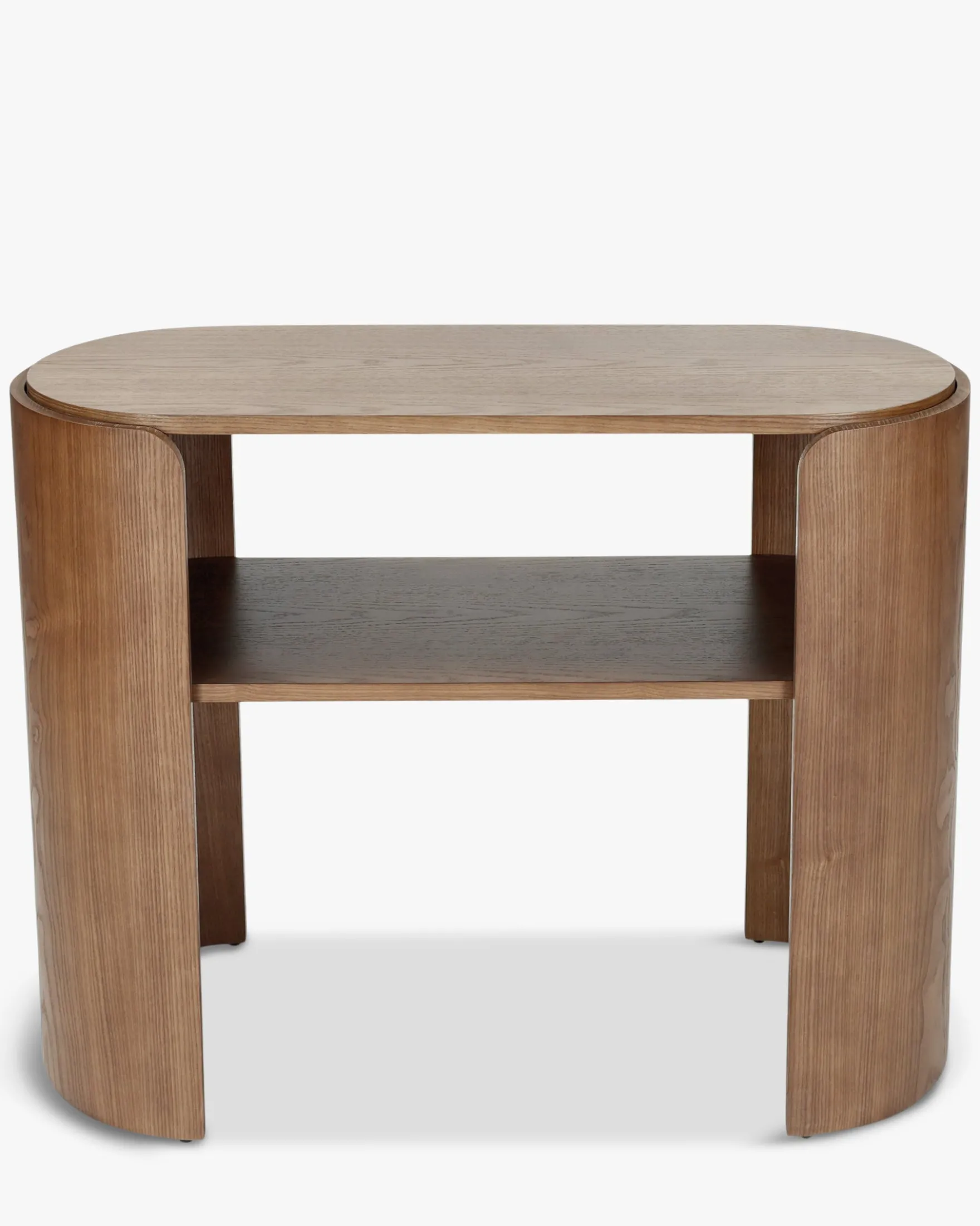 Console, Bois de frêne teinte noyer, L100 Elipse