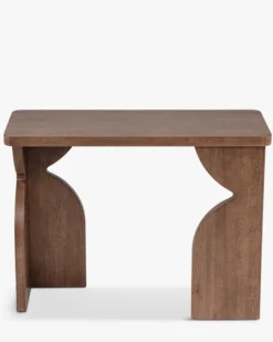 Console, Bois massif d'hévéa teinte noyer, L100 Kayla