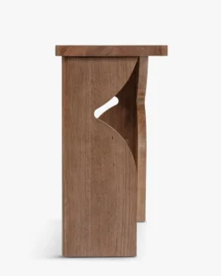 Console, Bois massif d'hévéa teinte noyer, L100 Kayla