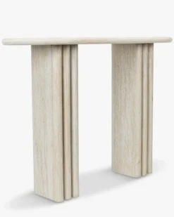 Console, Effet travertin glossy, L100 Artemis