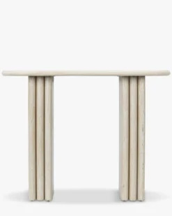 Console, Effet travertin glossy, L100 Artemis