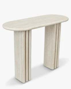 Console, Effet travertin glossy, L100 Artemis