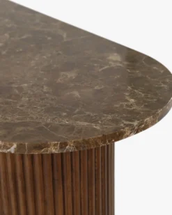 Console, Marbre Dark Emperador & Bois teinté noyer, L100 Oviedo