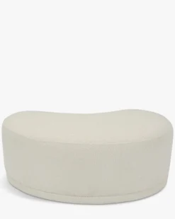 Ensemble banc + pouf, Ecru bouclé Enzo