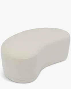 Ensemble banc + pouf, Ecru bouclé Enzo