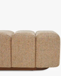 Ensemble banc + pouf, Tweed jaune Miami Jollin, Nami