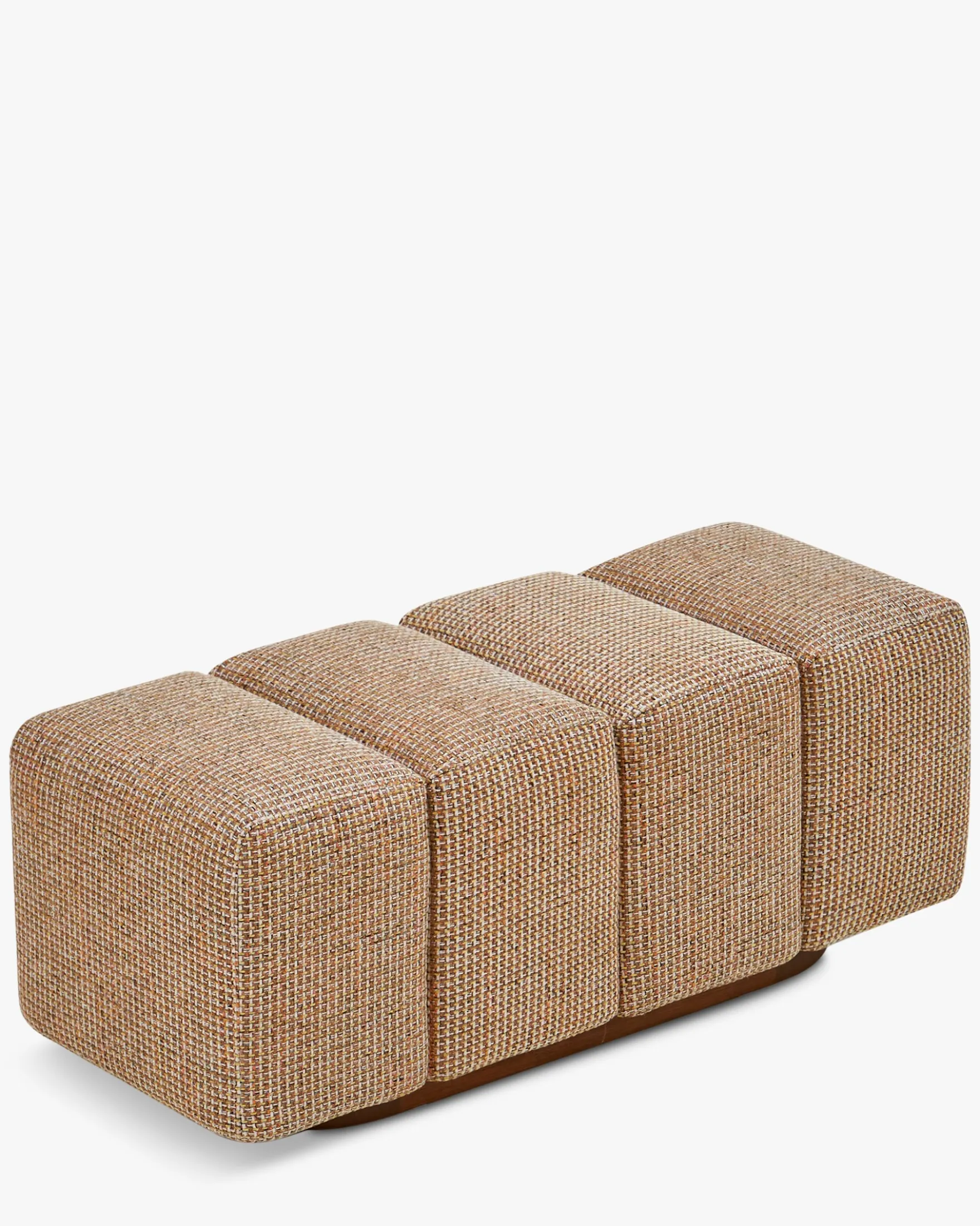 Ensemble banc + pouf, Tweed jaune Miami Jollin, Nami