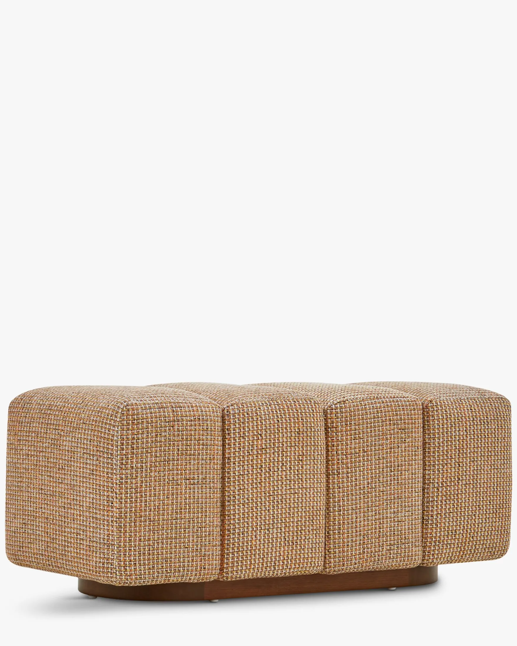 Ensemble banc + pouf, Tweed jaune Miami Jollin, Nami