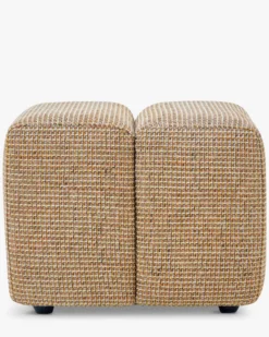 Ensemble banc + pouf, Tweed jaune Miami Jollin, Nami