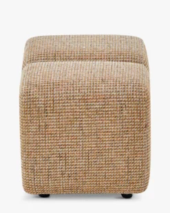 Ensemble banc + pouf, Tweed jaune Miami Jollin, Nami