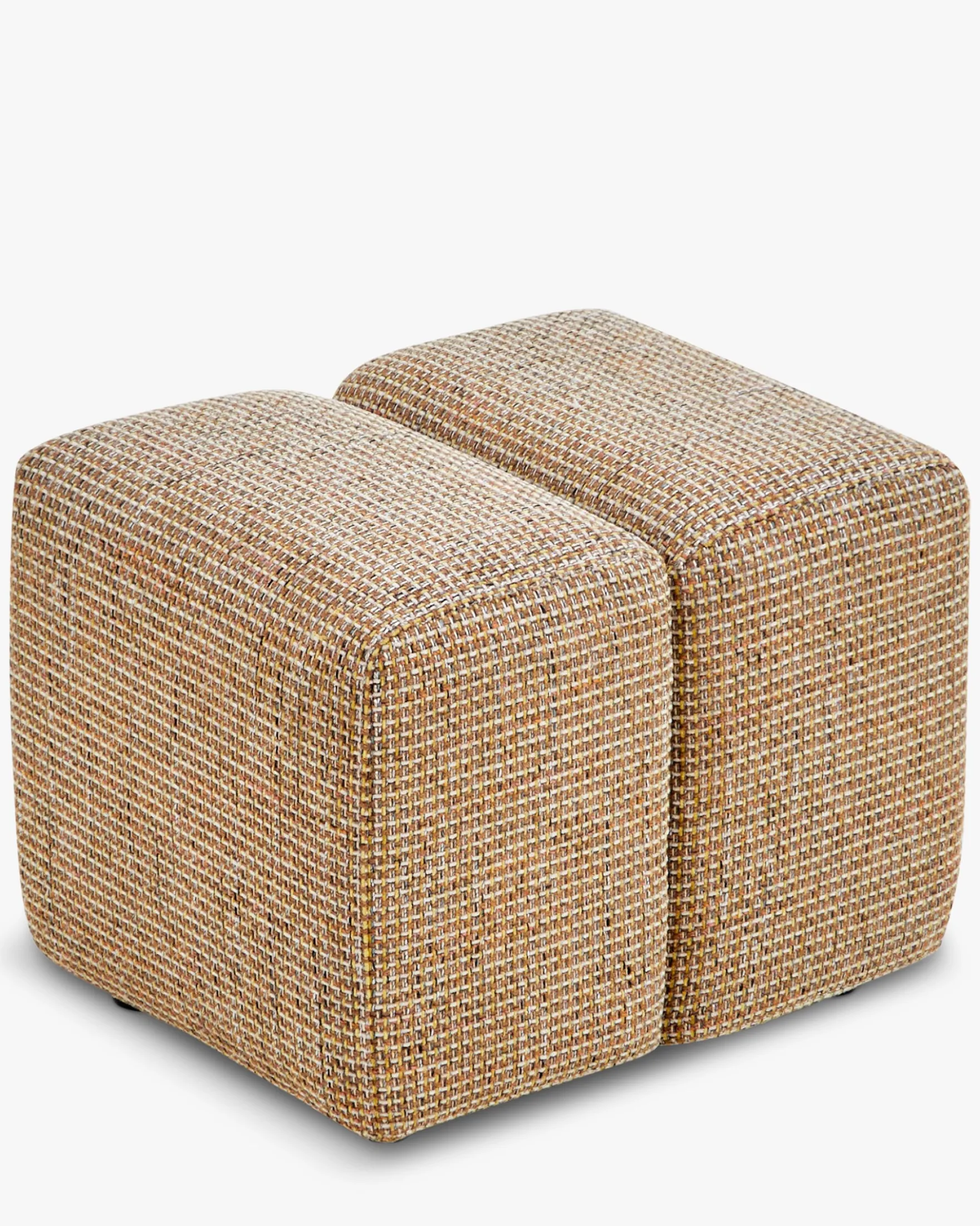 Ensemble banc + pouf, Tweed jaune Miami Jollin, Nami