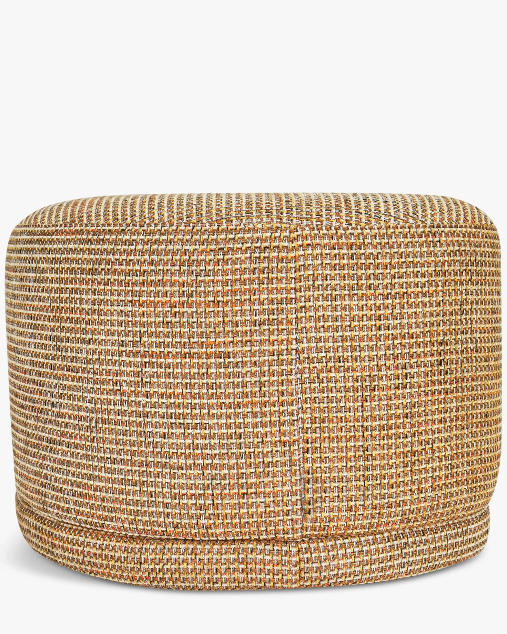 Ensemble banc + pouf, Tweed jaune Miami Enzo
