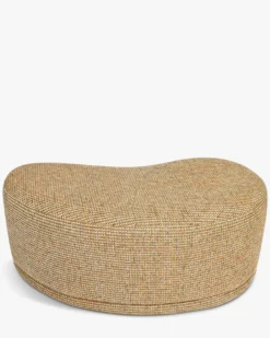 Ensemble banc + pouf, Tweed jaune Miami Enzo