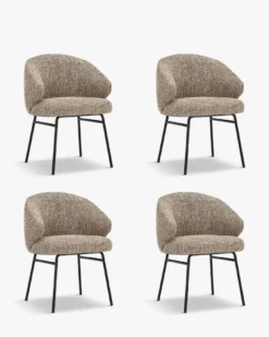 Ensemble 4 chaises, Tweed marron mocha Aspen