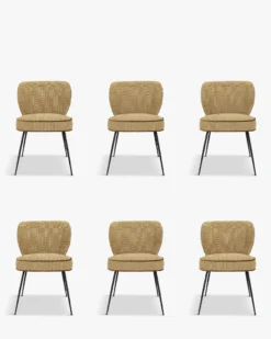 Ensemble 6 chaises, Tweed marron écureuil Wayne