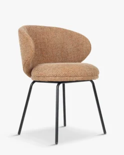 Ensemble 4 chaises , Tweed miami, camel sable, jaune moucheté Savio, Maia