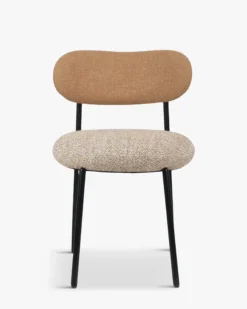 Ensemble 4 chaises , Tweed miami, camel sable, jaune moucheté Savio, Maia