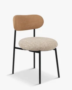 Ensemble 4 chaises , Tweed miami, camel sable, jaune moucheté Savio, Maia