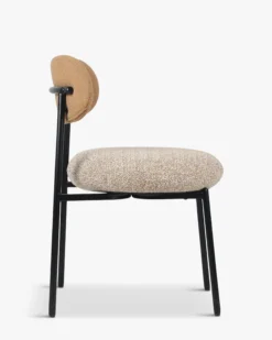 Ensemble 4 chaises , Tweed miami, camel sable, jaune moucheté Savio, Maia
