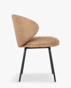 Ensemble 4 chaises , Tweed miami, camel sable, jaune moucheté Savio, Maia