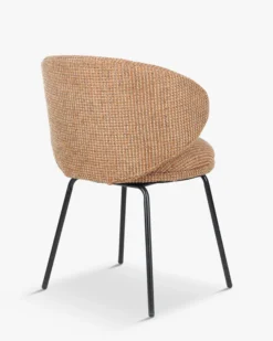 Ensemble 4 chaises , Tweed miami, camel sable, jaune moucheté Savio, Maia