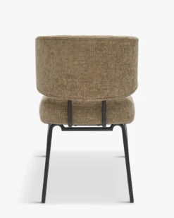 Ensemble de 6 chaises, Tweed taupe & métal noir Abby