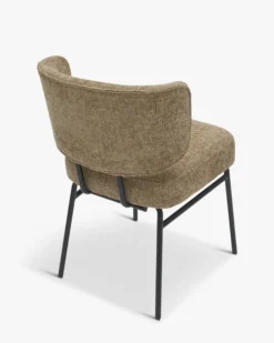 Ensemble de 6 chaises, Tweed taupe & métal noir Abby