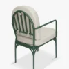 Ensemble de jardin, Table à Manger de Jardin Ronde + 4 Chaises, Blanc, Beige Bouclé & Métal vert Athena, Bonifacio