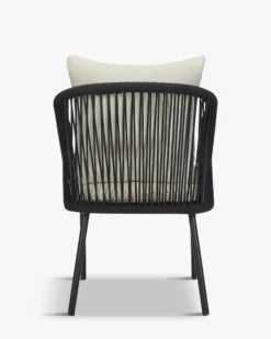 Ensemble de jardin, Table à manger de jardin ronde + 2 chaises, Noir & Blanc écru Santa Monica, Echo