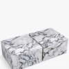 Ensemble de 2 tables basses, Cubes effet marbre glossy Roma